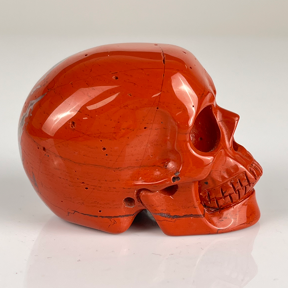 2 Inch Red Jasper Crystal Skull - Hand Carved Natural Stone
