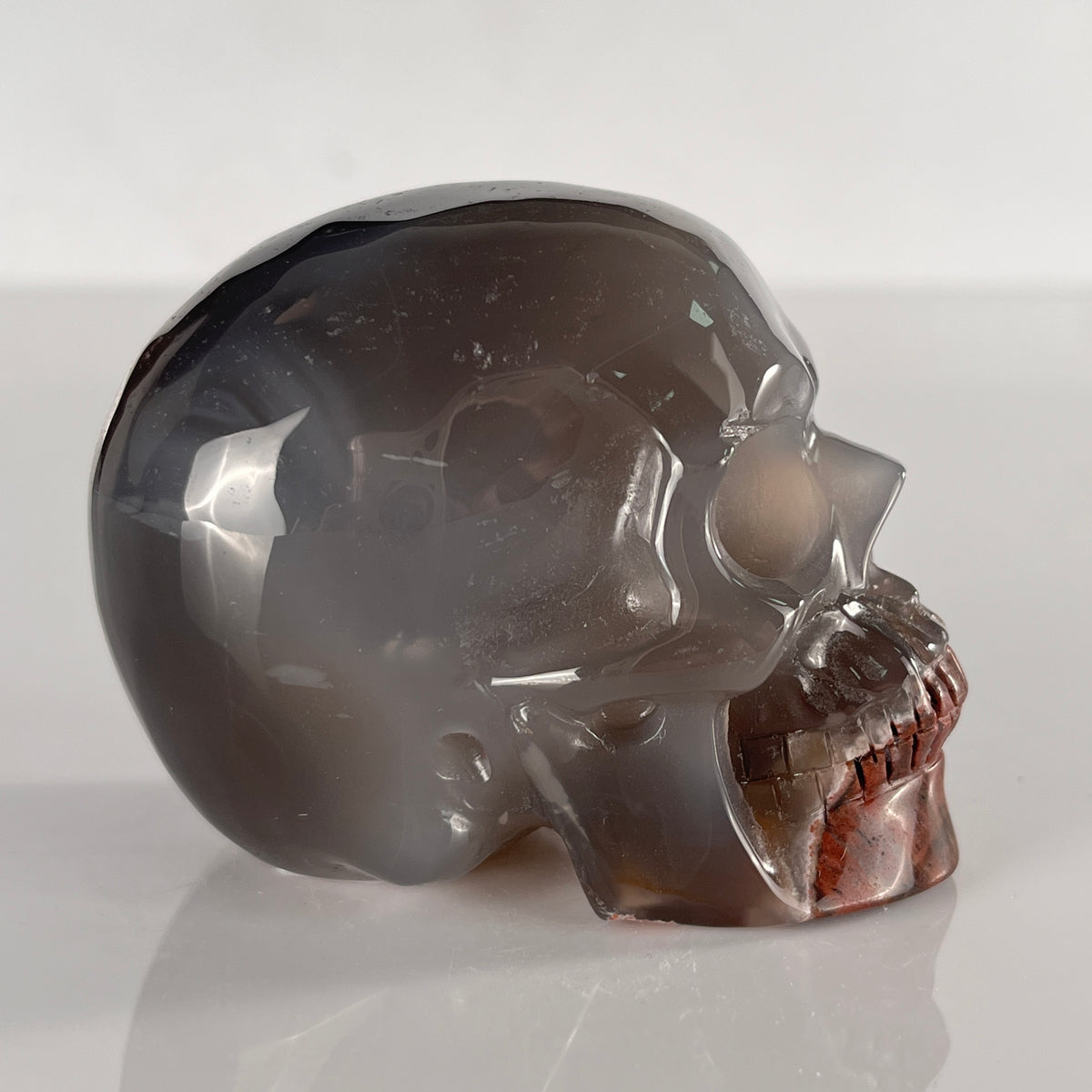 3" Volcanic Agate Crystal Skull - Pattern F
