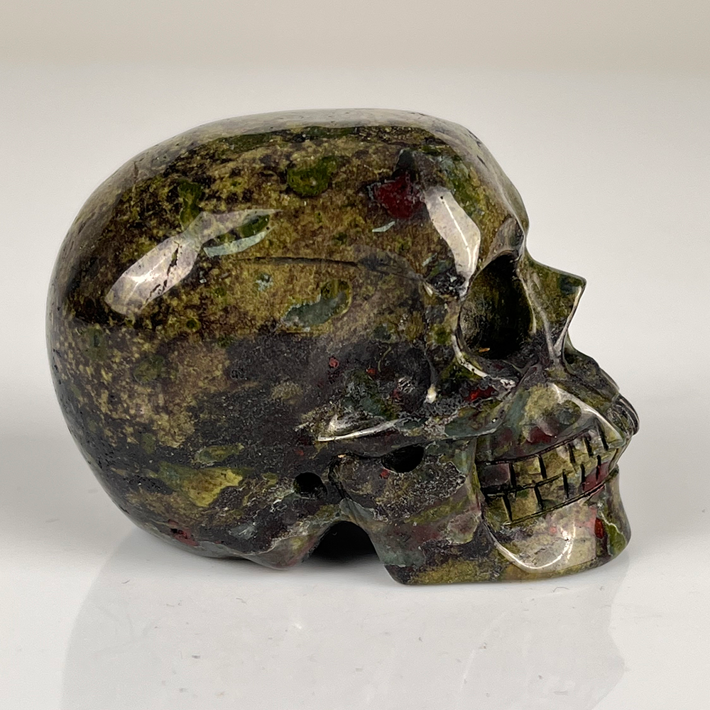 2 Inch Dragon Bloodstone Crystal Skull – Mini Gemstone Skull