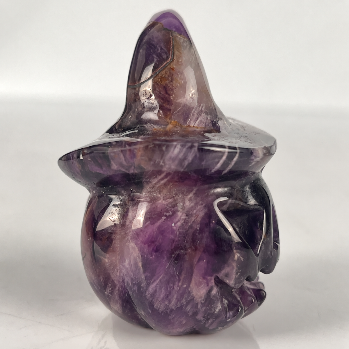2" Dream Amethyst Pumpkin Crystal Skull - Paterrn A