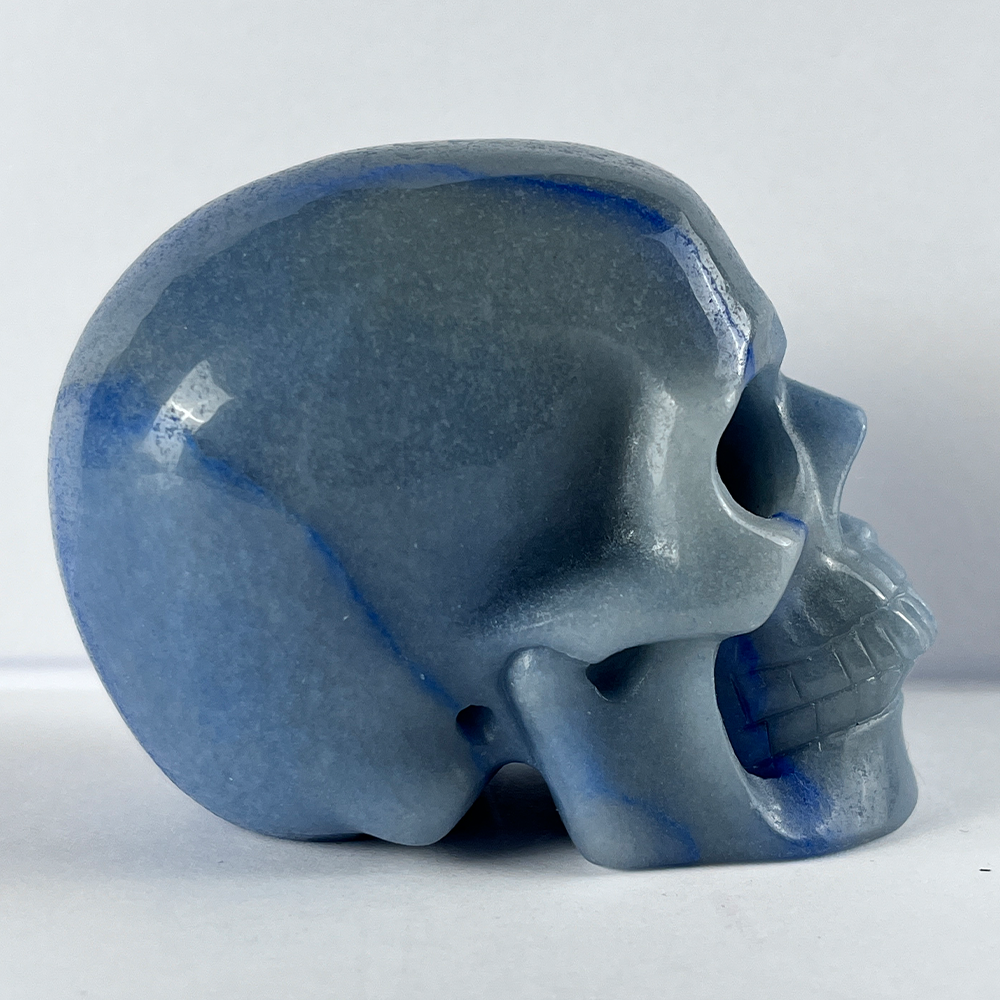 3" Blue Aventurine Crystal Skull-- Pattern B