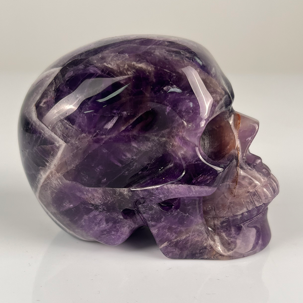 3 Inch Dream Amethyst Crystal Skull – Hand Carved Healing Stone