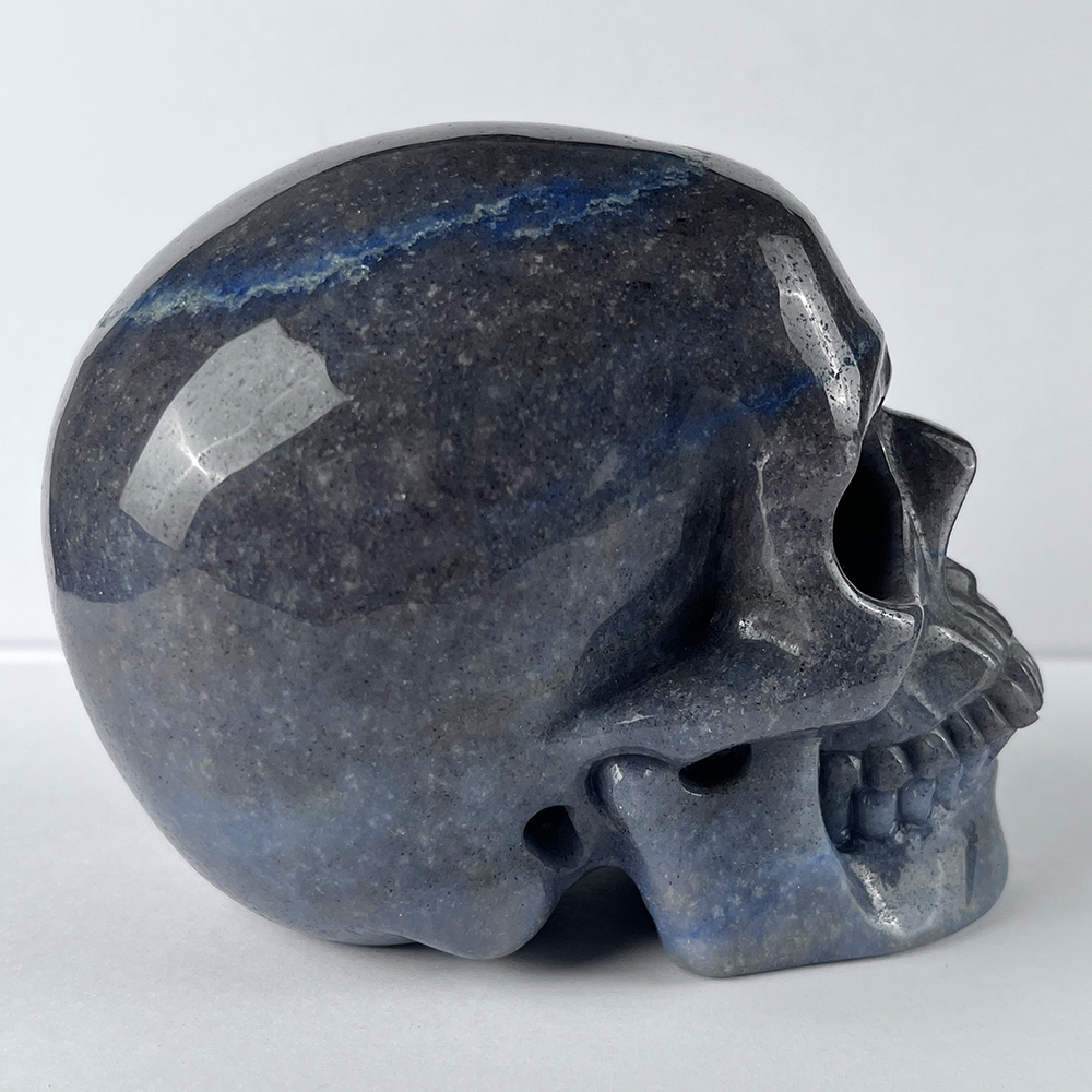 4.5" Blue Aventurine Crystal Skull - Pattern B