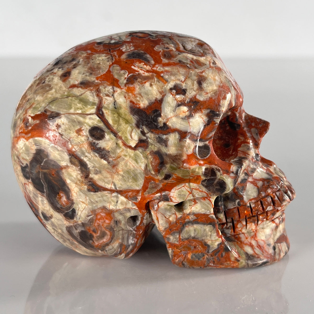 3" Money Agate Crystal Skull - Pattern C
