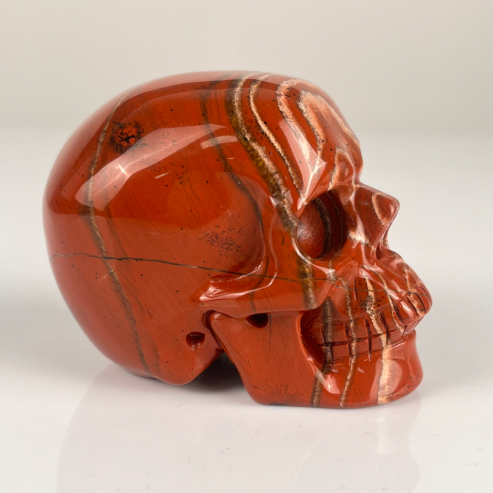 3" Red Jasper Crystal Skull - Pattern D
