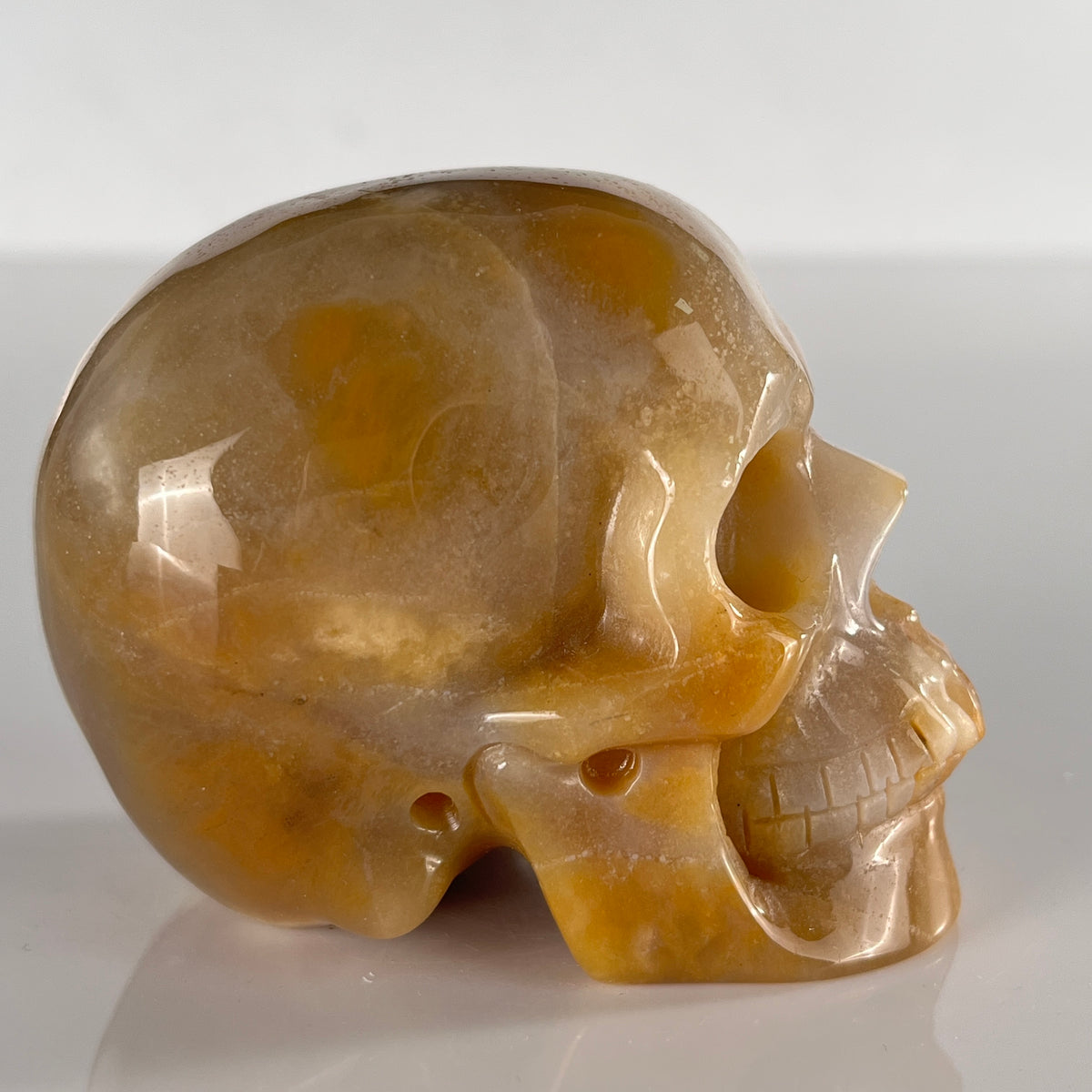3" Yellow Chalcedony Crystal Skull - Pattern A