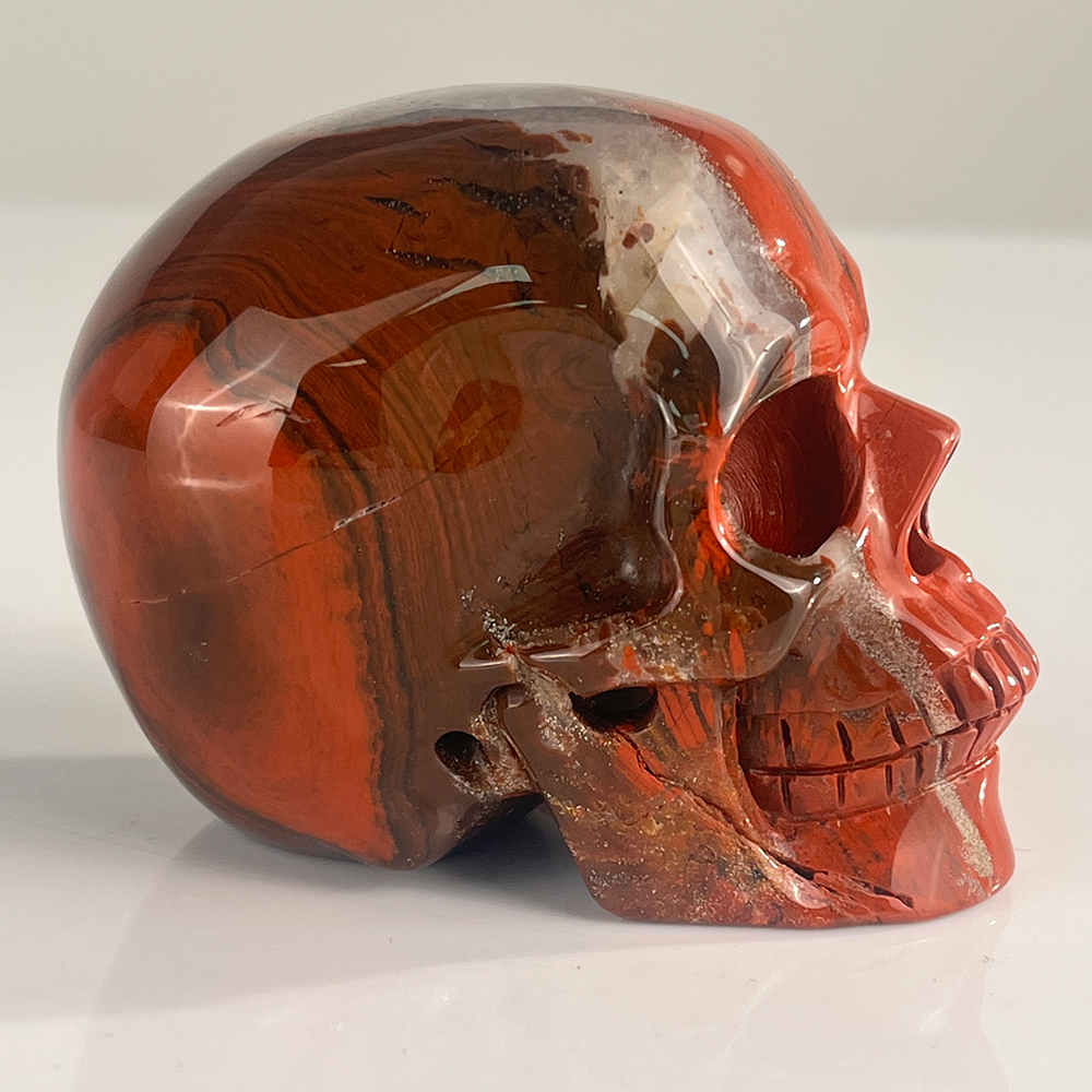 3" Red Jasper Crystal Skull - Pattern J