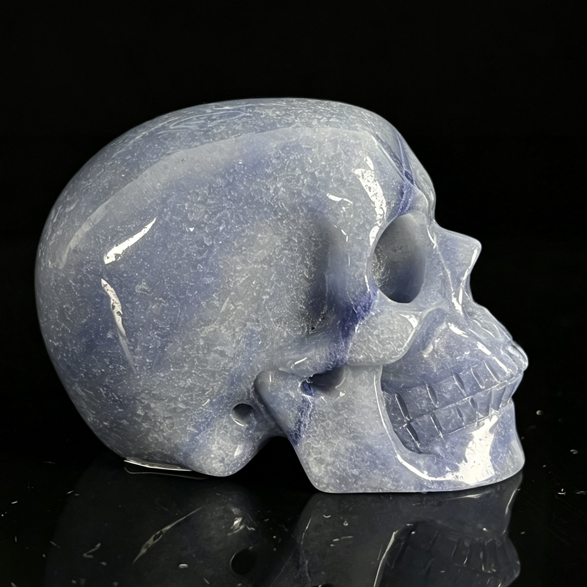 2" Blue Aventurine Crystal Skull - Pattern G