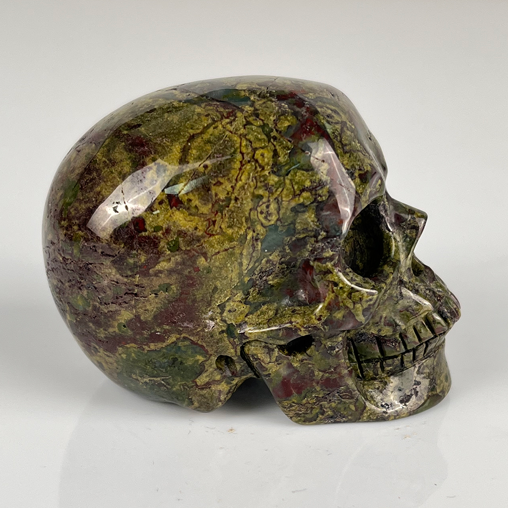 2 Inch Dragon Bloodstone Crystal Skull – Mini Gemstone Skull
