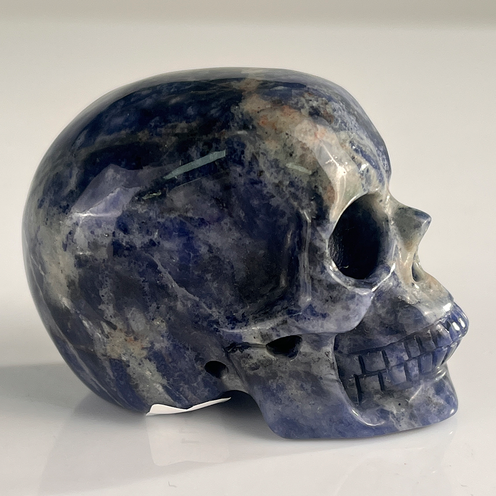 2 Zoll blauer Spitzenachat-Kristallschädel – Mini-Kristallschädel