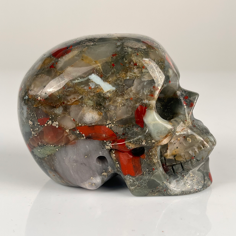 3 Inch African Bloodstone Crystal Skull – Hand Carved Natural Stone