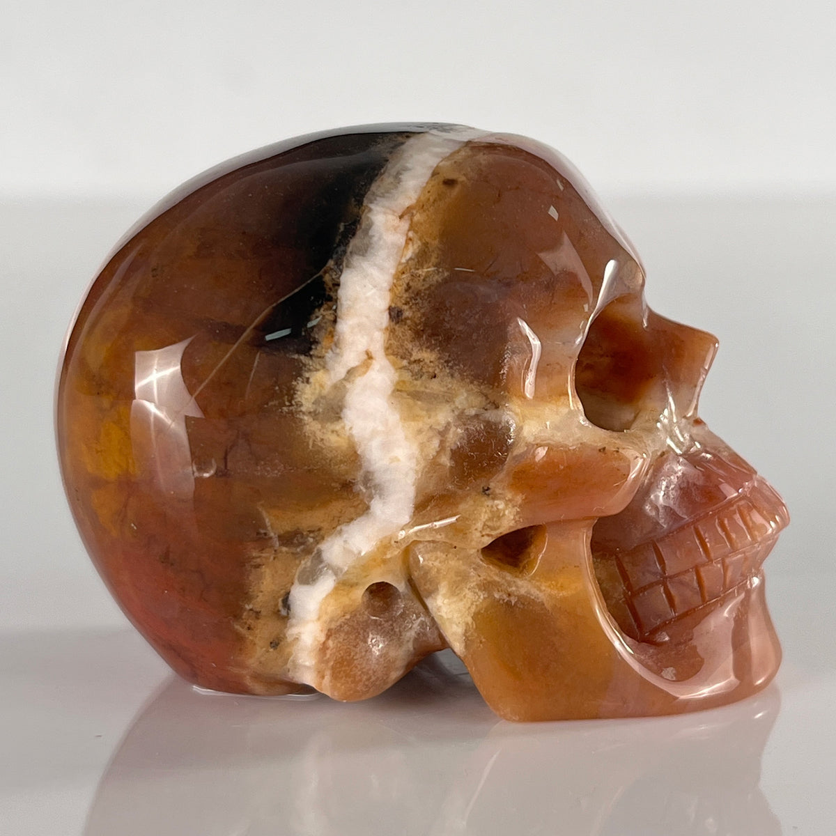 2" Yellow Chalcedony Crystal Skull - Pattern B