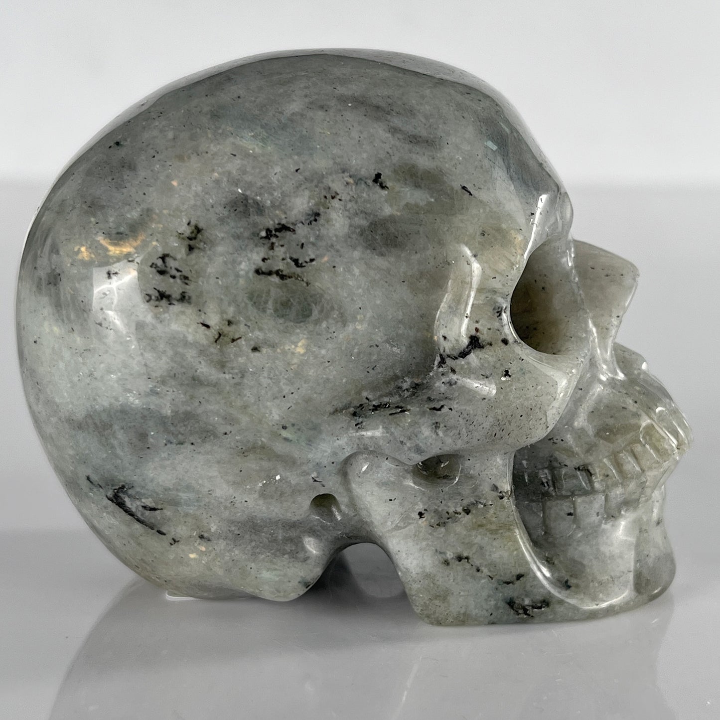 3 Inch Grey Labradorite Crystal Skull – Hand Carved Natural Stone