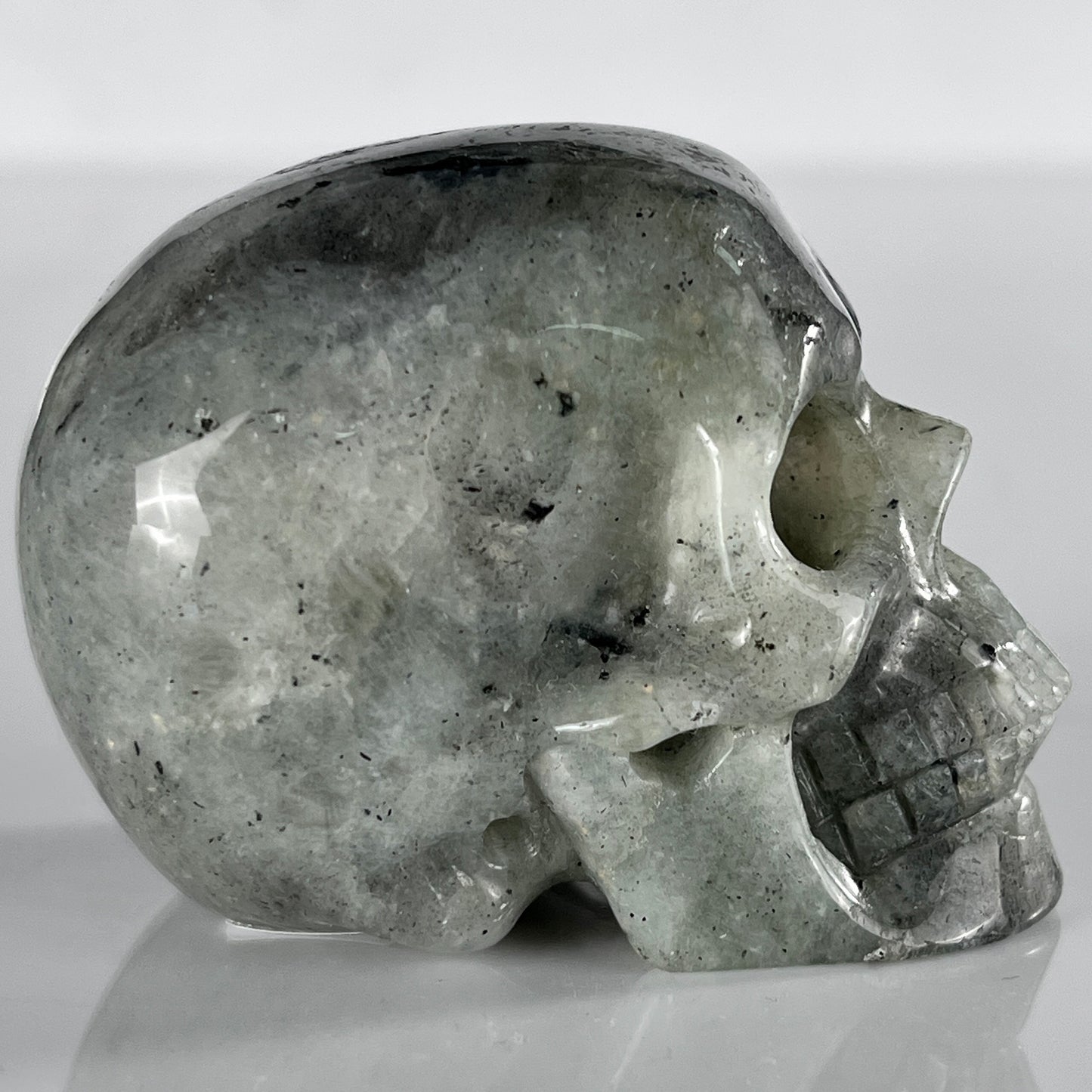 2 Inch Grey Labradorite Crystal Skull – Hand Carved Natural Stone
