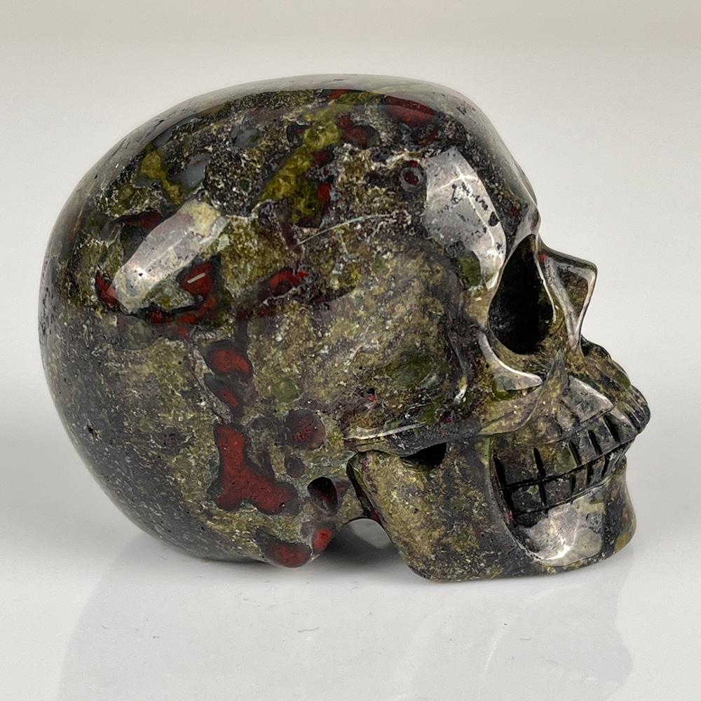 2 Inch Dragon Bloodstone Crystal Skull – Mini Gemstone Skull