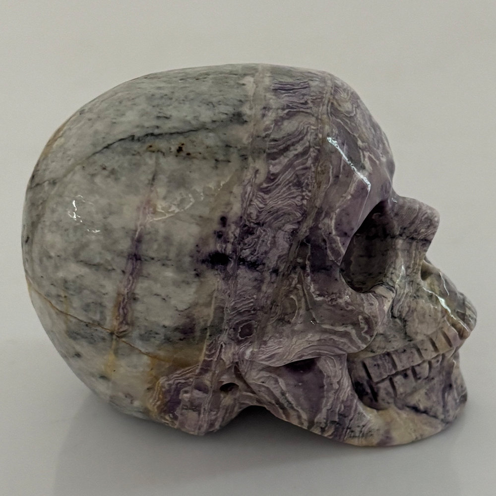 3 inch Purple Peacock Stone Crystal Skull
