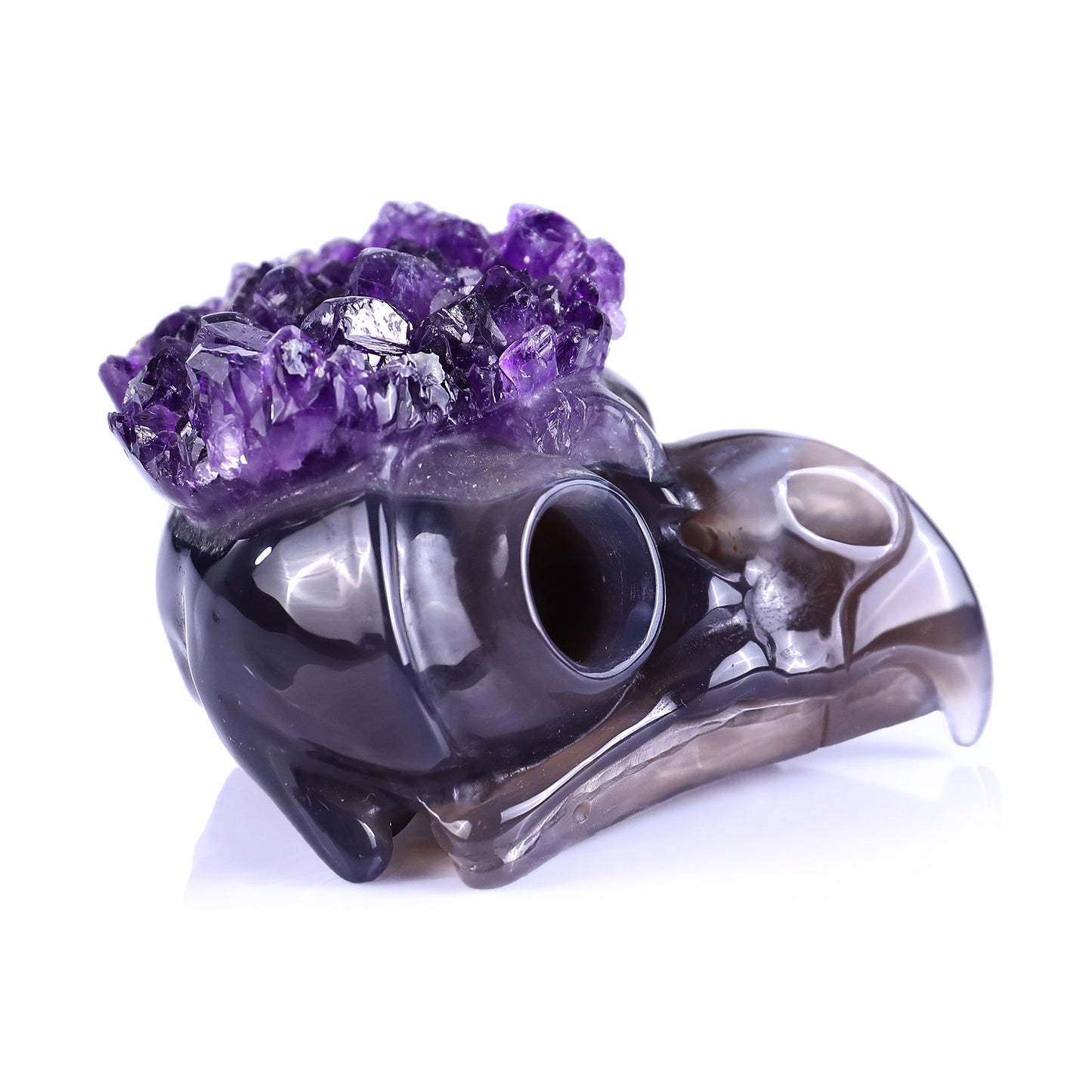 ‘Night Watcher’ - Amethyst Cluster Owl Skull · Specimen No. 35