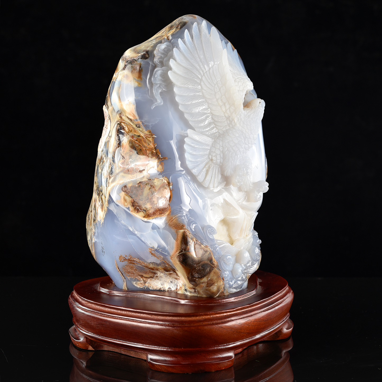 ‘Soar Above’ - Bas-Relief Blue Chalcedony Soaring Eagle · Specimen No. 16