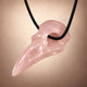 2.5" Rose Quartz Raven Crystal Skull - Pattern A