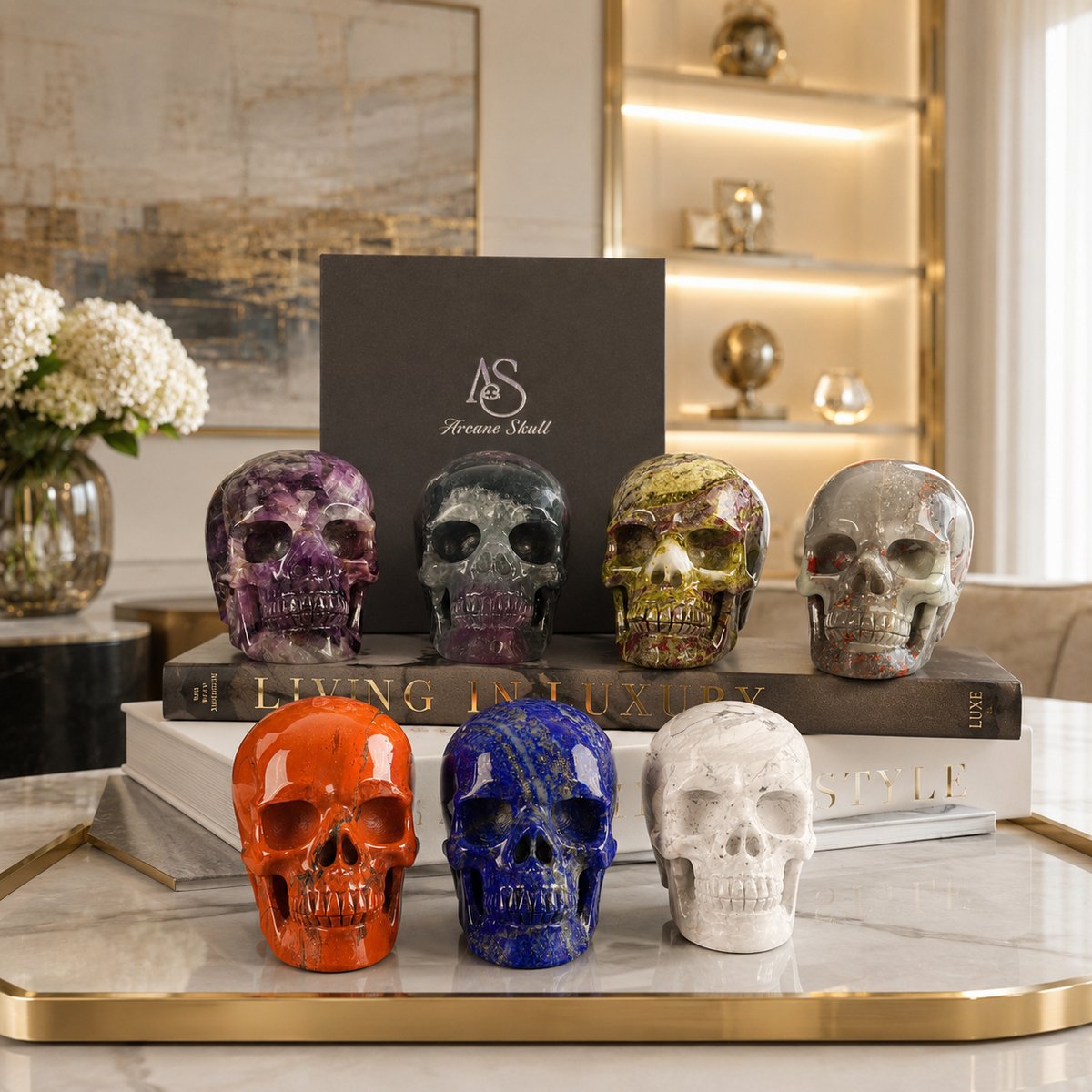 3" Crystal Skull Collection-Paterrn B