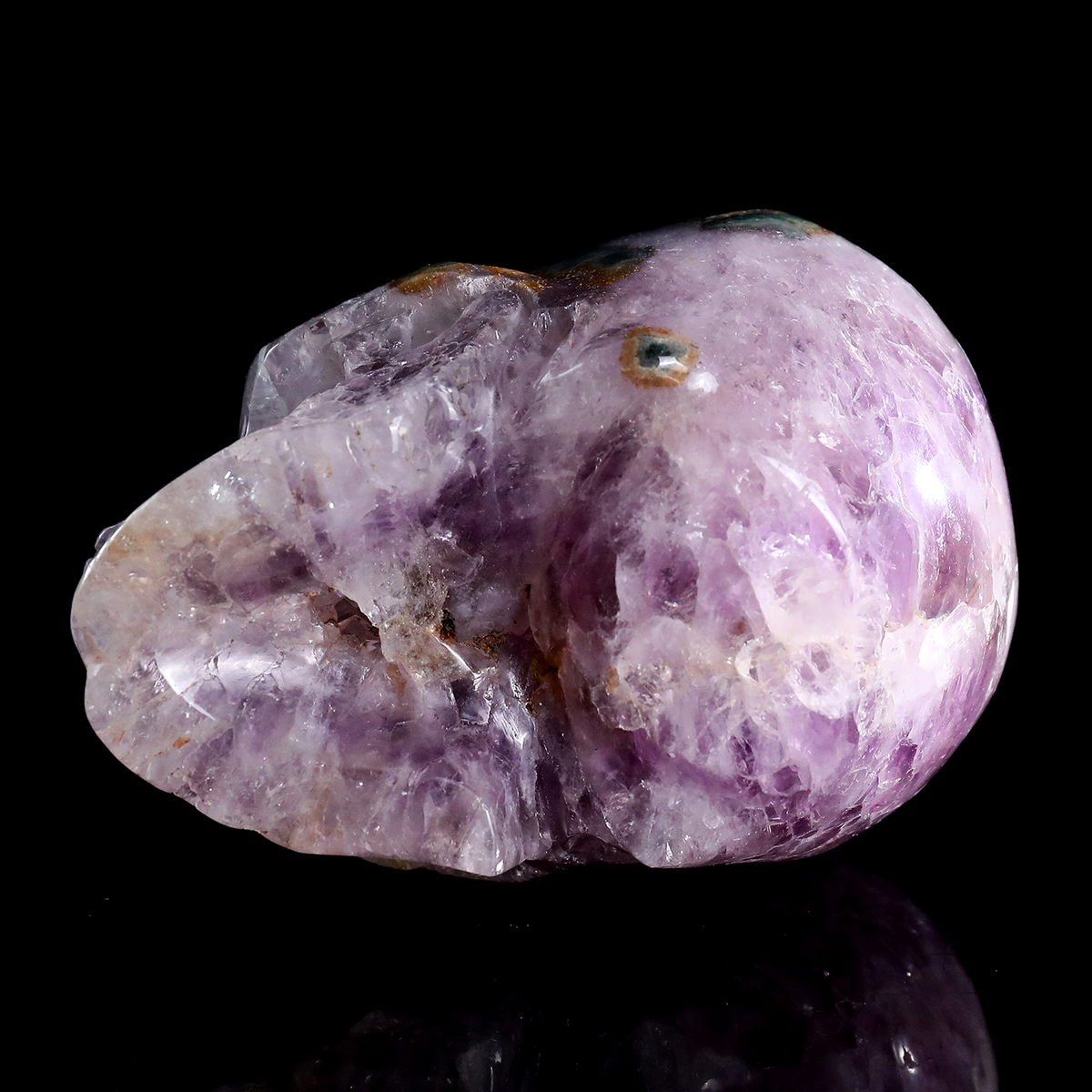 ‘The Cosmic Eye’ - Hand-Carved Amethyst Geode Skull with Natural Matrix · Specimen No. 30