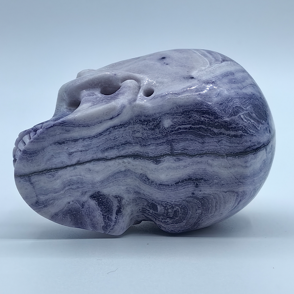 3 inch Purple Peacock Stone Crystal Skull - Hand Carved Gemstone