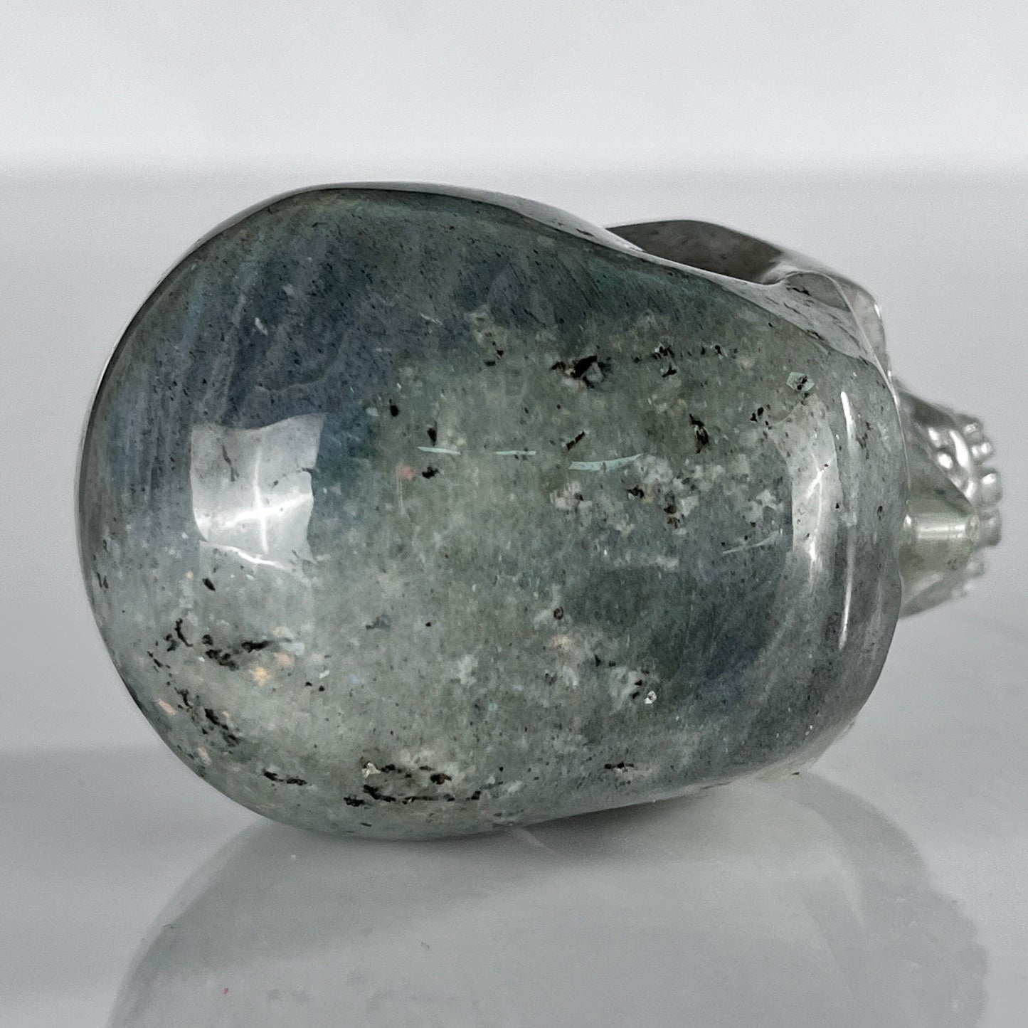2 Inch Grey Labradorite Crystal Skull – Hand Carved Natural Stone