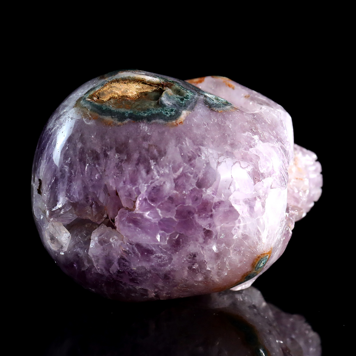 ‘The Cosmic Eye’ - Hand-Carved Amethyst Geode Skull with Natural Matrix · Specimen No. 30