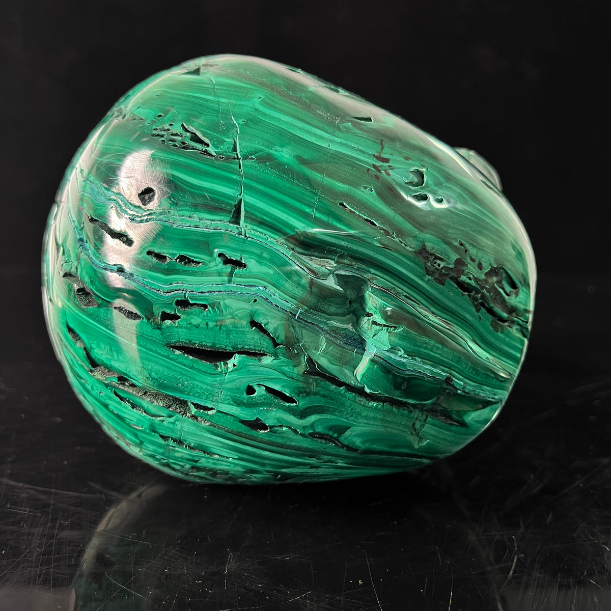 6.4" Malachite Crystal Skull