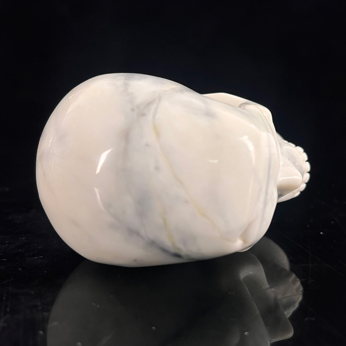 3" Ivory Jade Crystal Skull - Pattern D