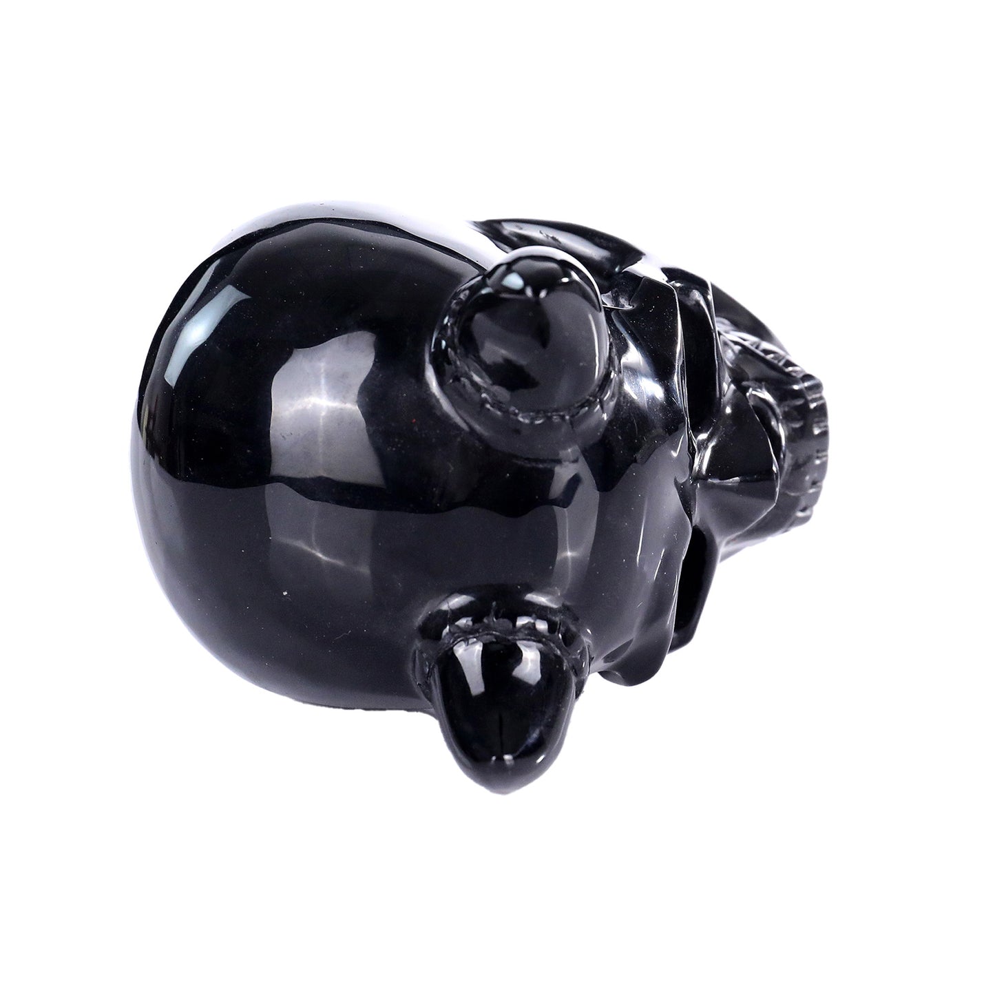 ‘The Black Aegis’ - Black Obsidian Horned Skull · Specimen No. 25