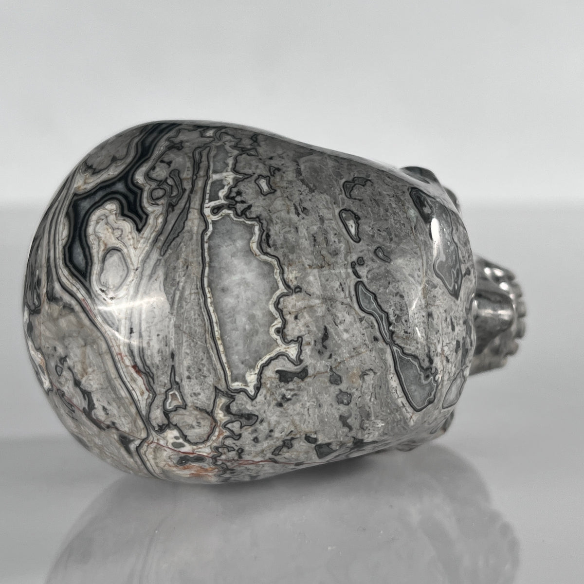 3" Grey Picture Jasper Crystal Skull- Pattern B