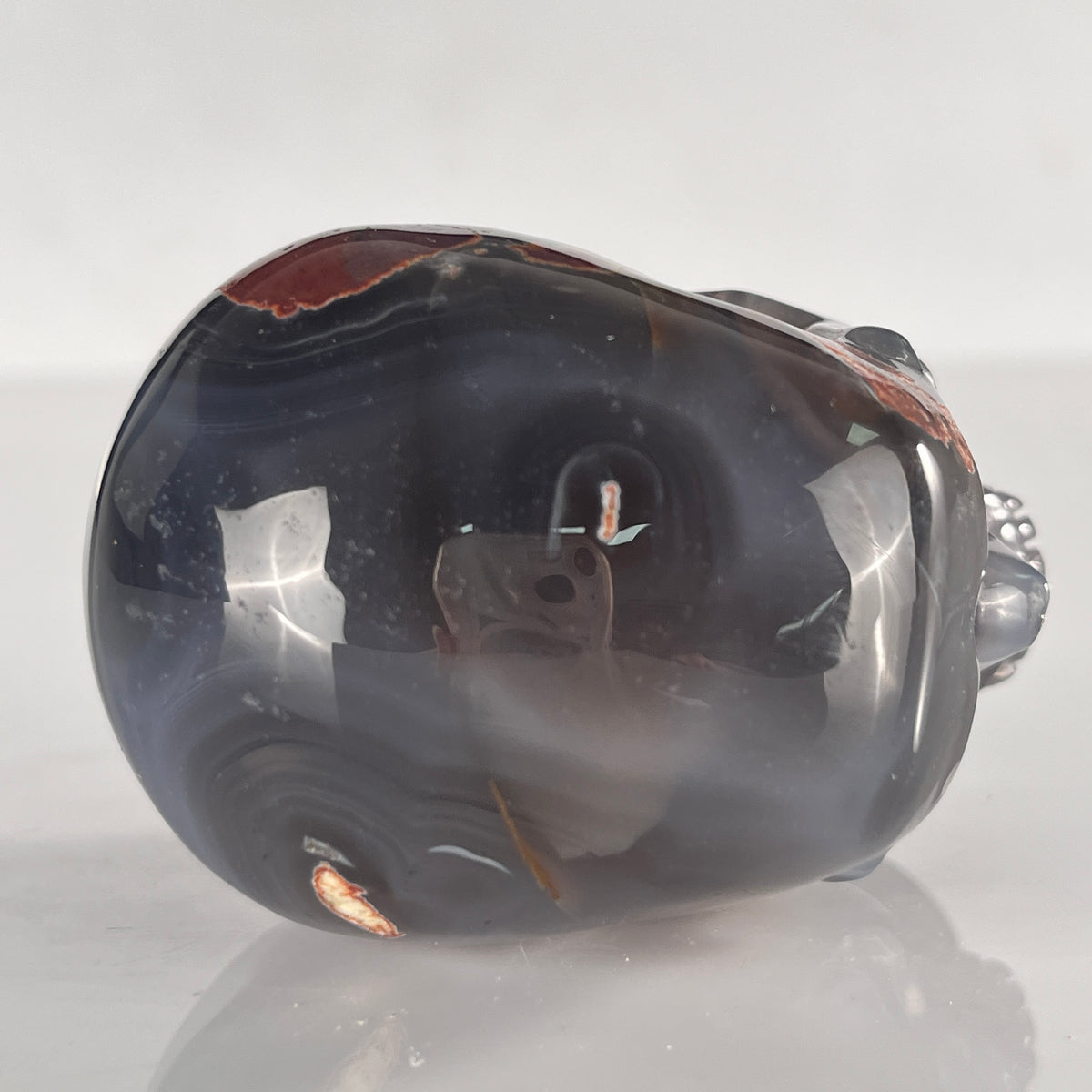 3" Volcanic Agate Crystal Skull - Pattern E