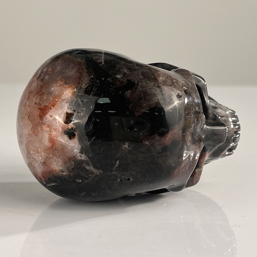 3" Red Crazy Lace Agate Crystal Skull - Pattern D