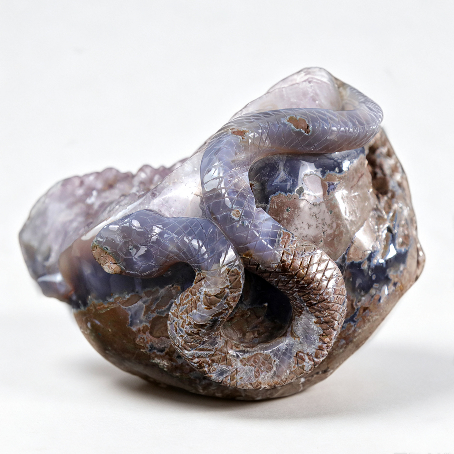 ‘Serpent’s Sanctuary’ - Amethyst Geode Skull with Serpent · Specimen No. 14