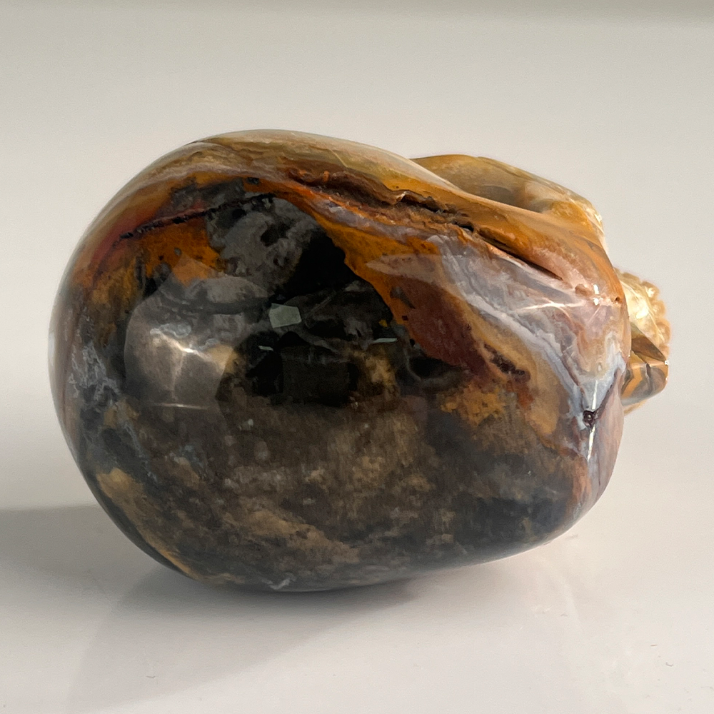 2 Inch Red Crazy Lace Agate Crystal Skull – Mini Gemstone Skull