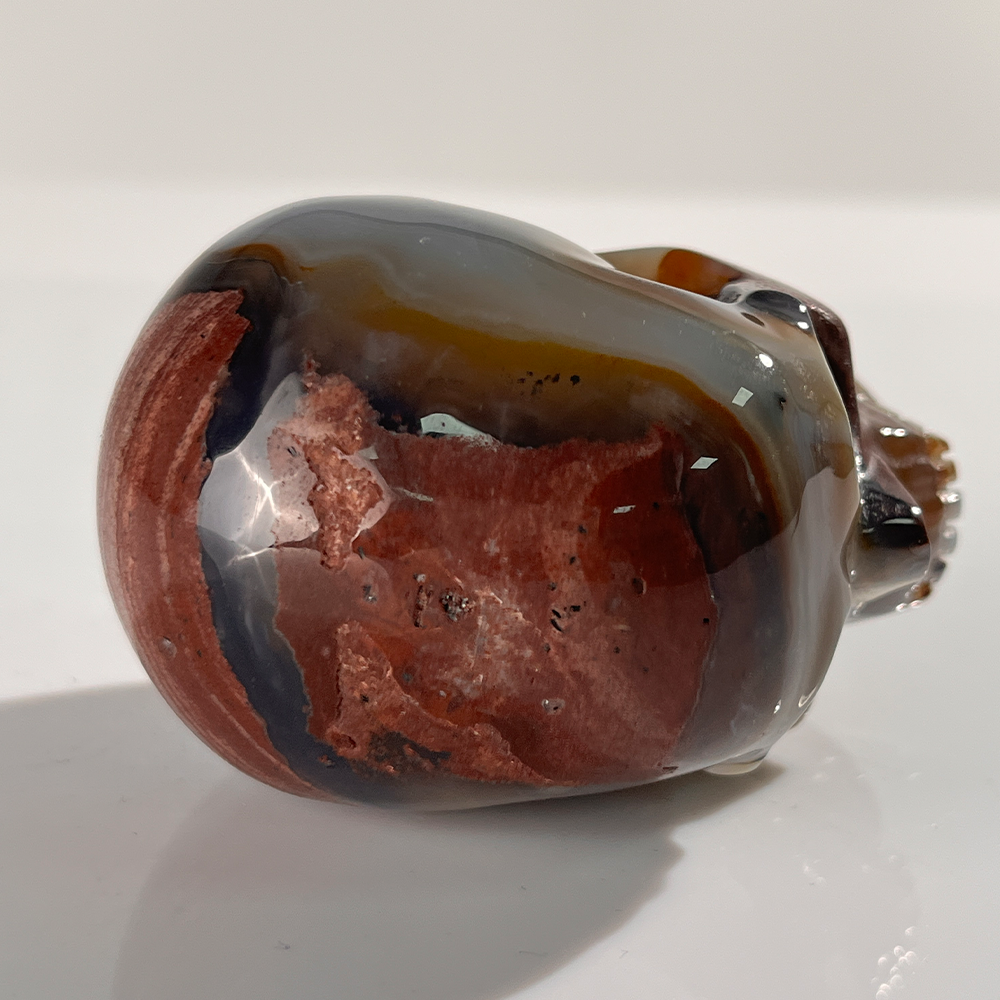 3 Inch Volcanic Agate Crystal Skull – Hand Carved Natural Stone