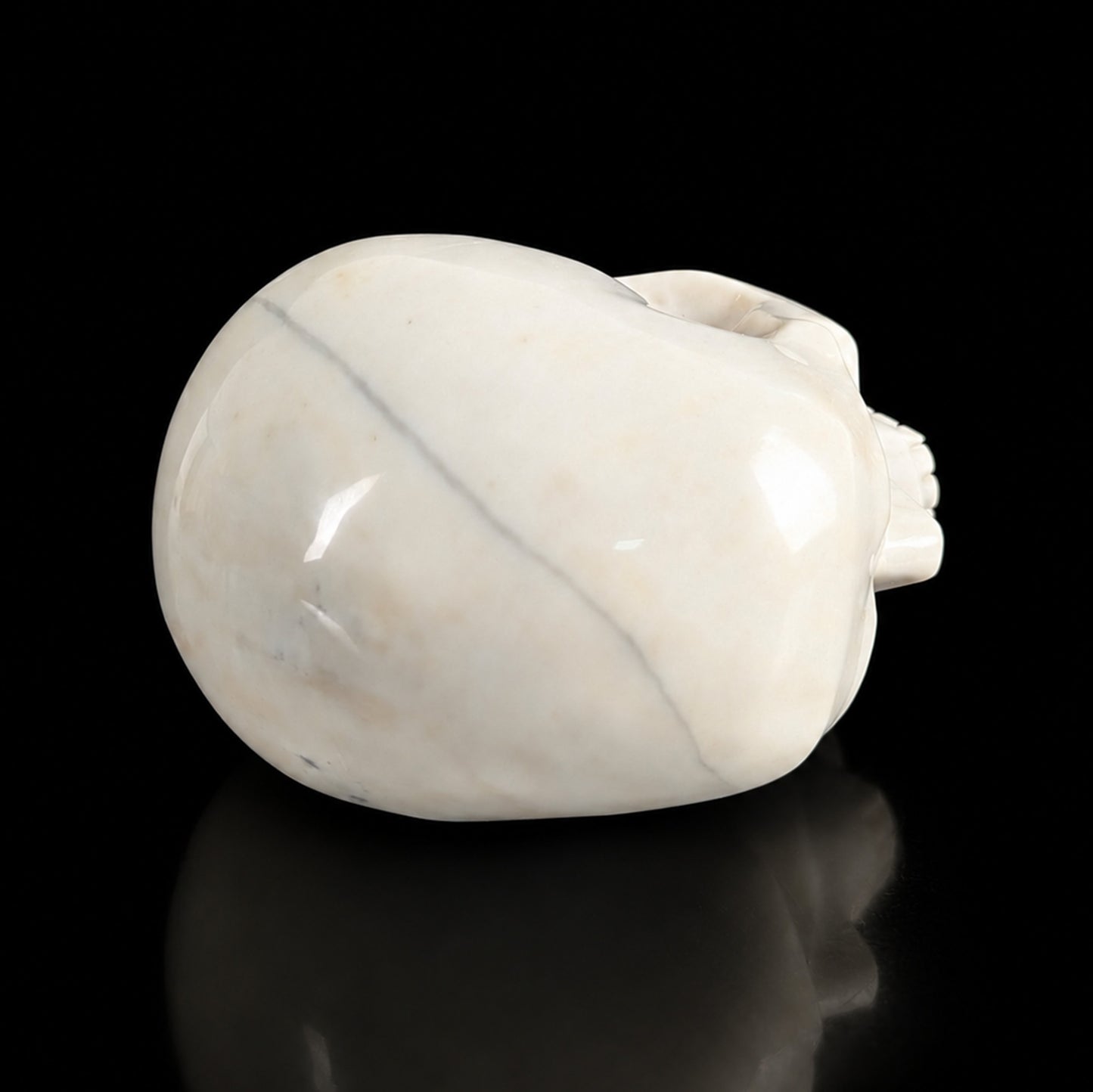 4.5" Ivory Jade Crystal Skull - Pattern A