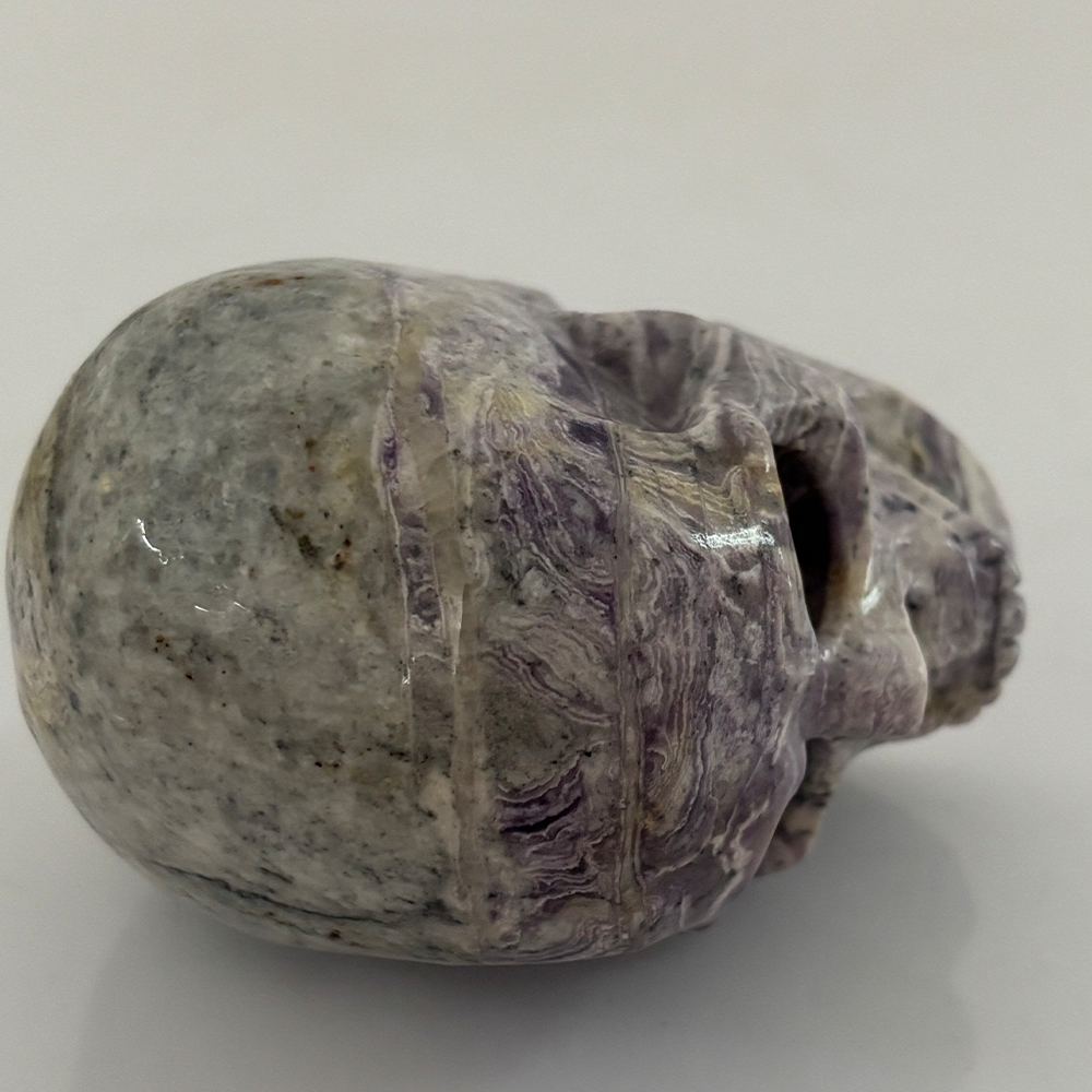 3 inch Purple Peacock Stone Crystal Skull