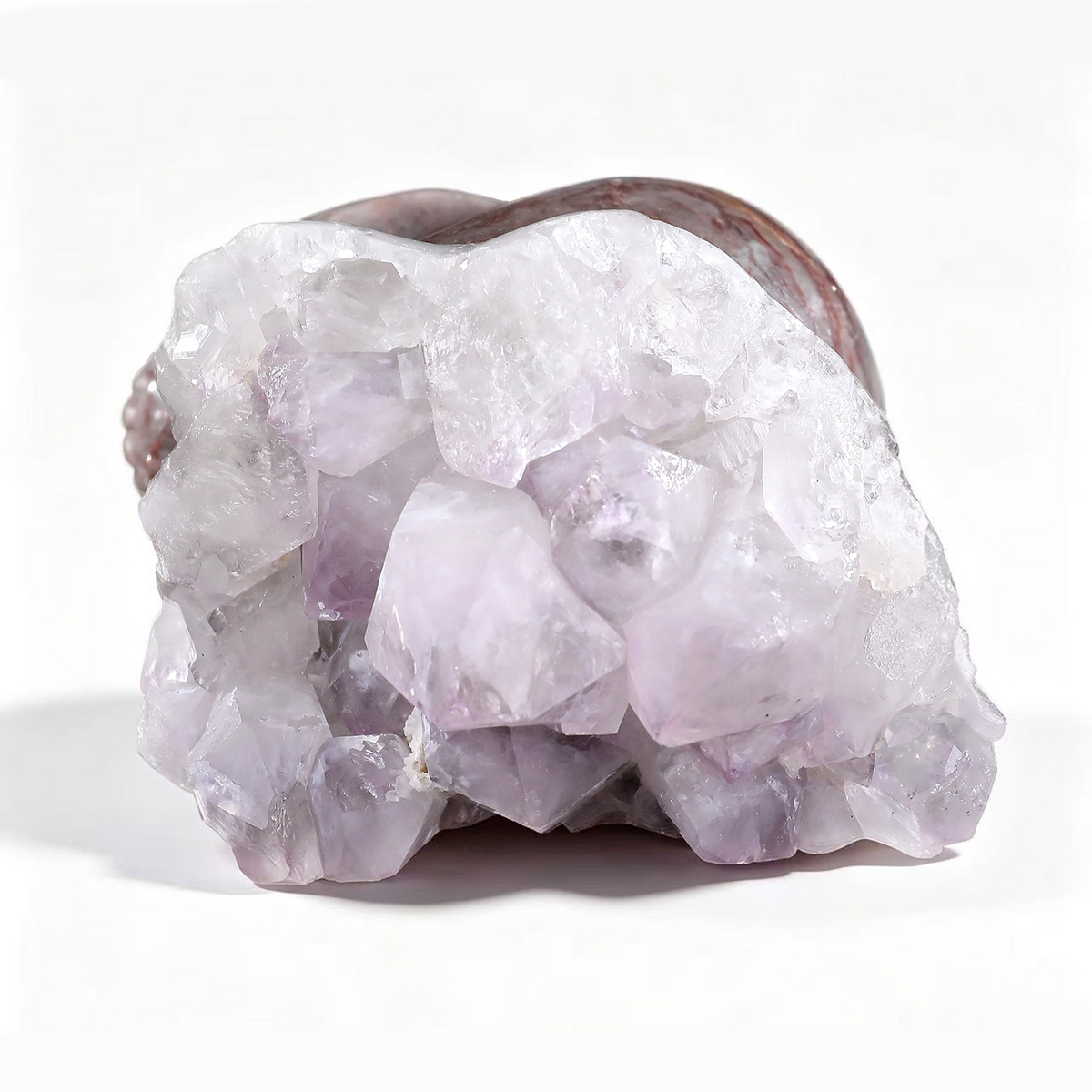 ‘Prismatic Peak’ - Pink Agate Skull with Raw Amethyst Points · Specimen No. 10