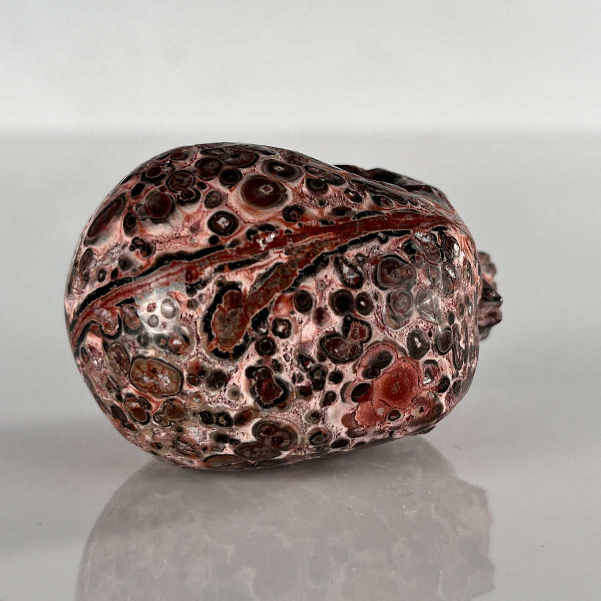 2" Red Leopard Skin Jasper Crystal Skull - Pattern A