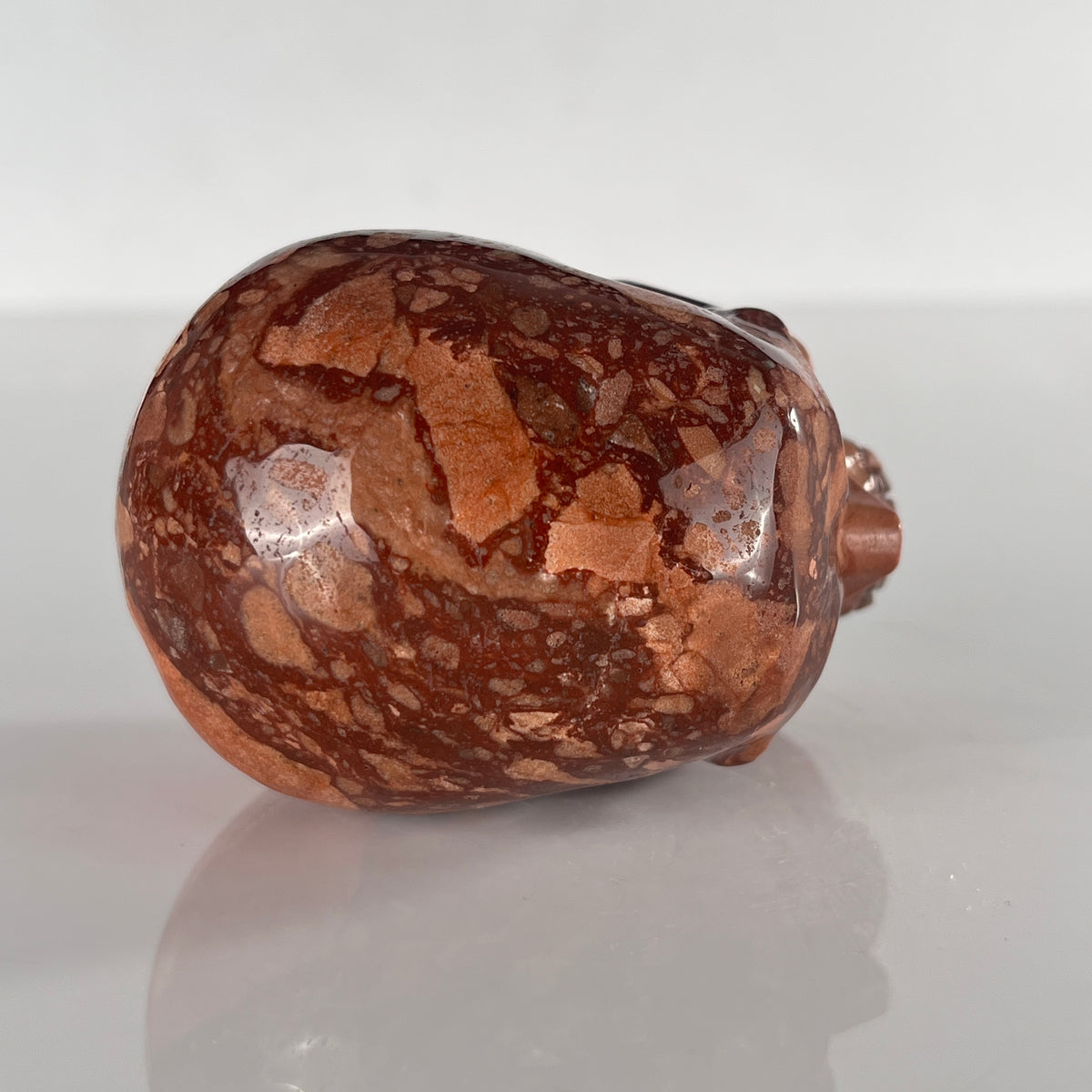 3" Brecciated Red Jasper Crystal Skull - Pattern C