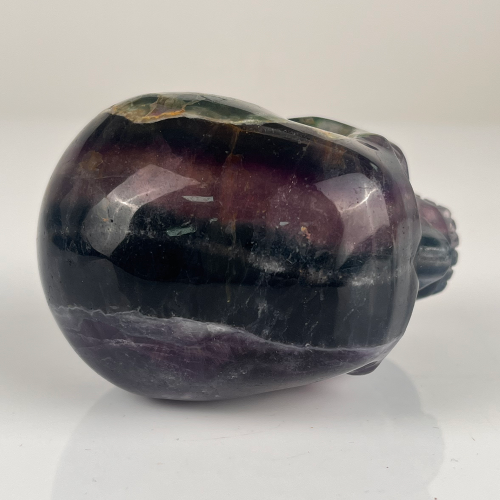 3 Inch Fluorite Crystal Skull – Hand Carved Natural Stone