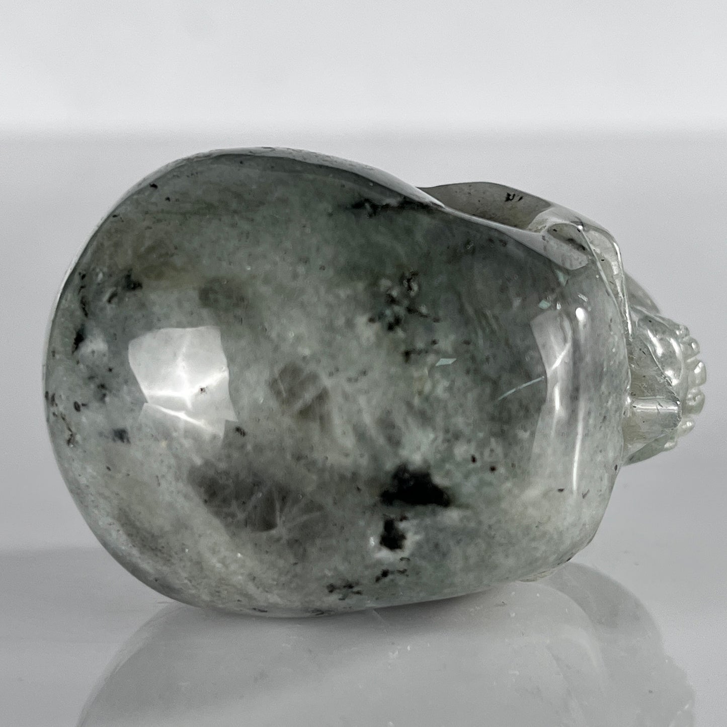 2 Inch Grey Labradorite Crystal Skull – Hand Carved Natural Stone