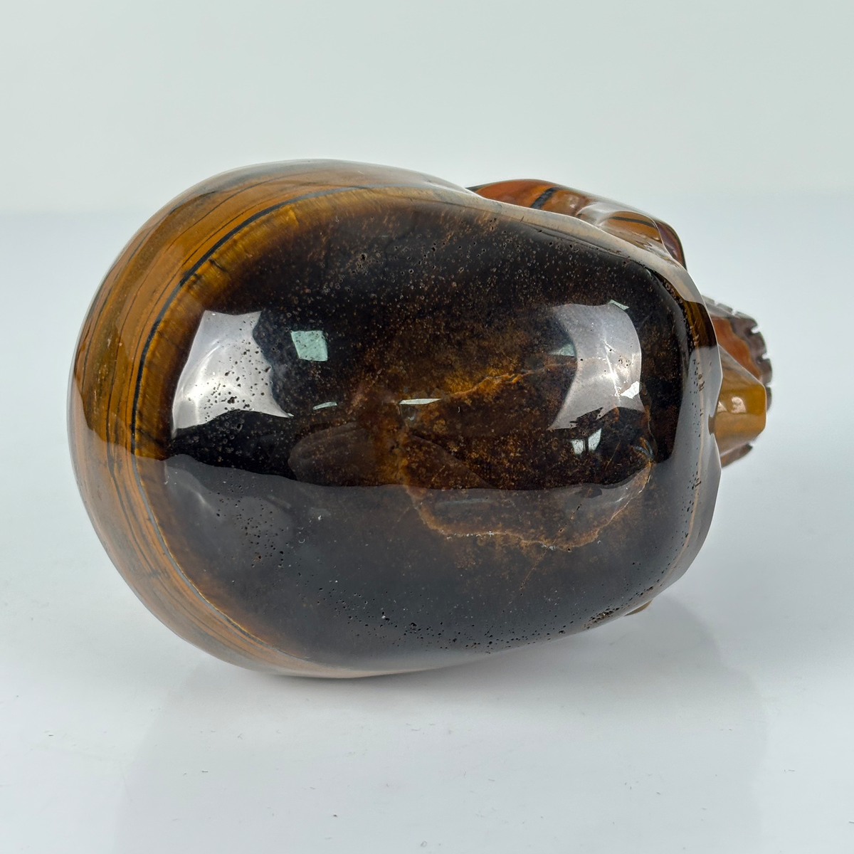4.5" Tiger Eye Crystal Skull - Pattern C