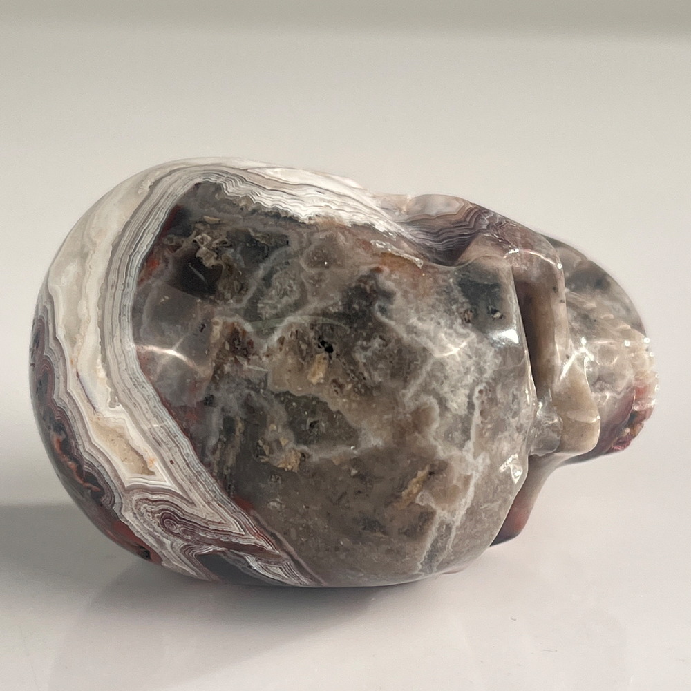 2 Inch Red Crazy Lace Agate Crystal Skull – Mini Gemstone Skull