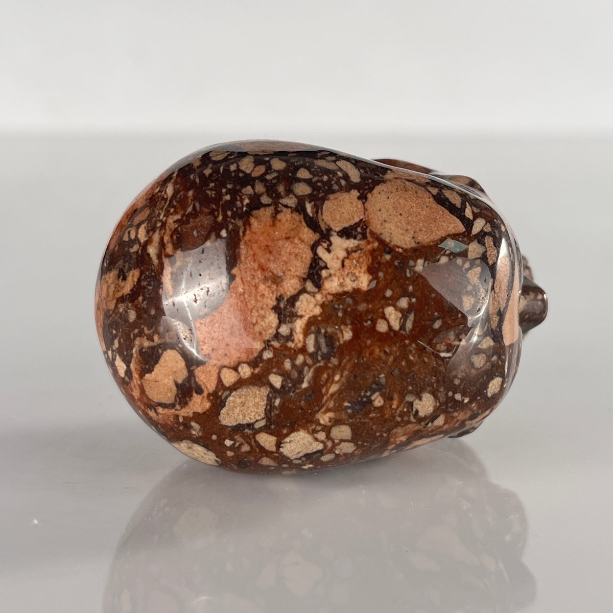 2" Brecciated Red Jasper Crystal Skull - Pattern A