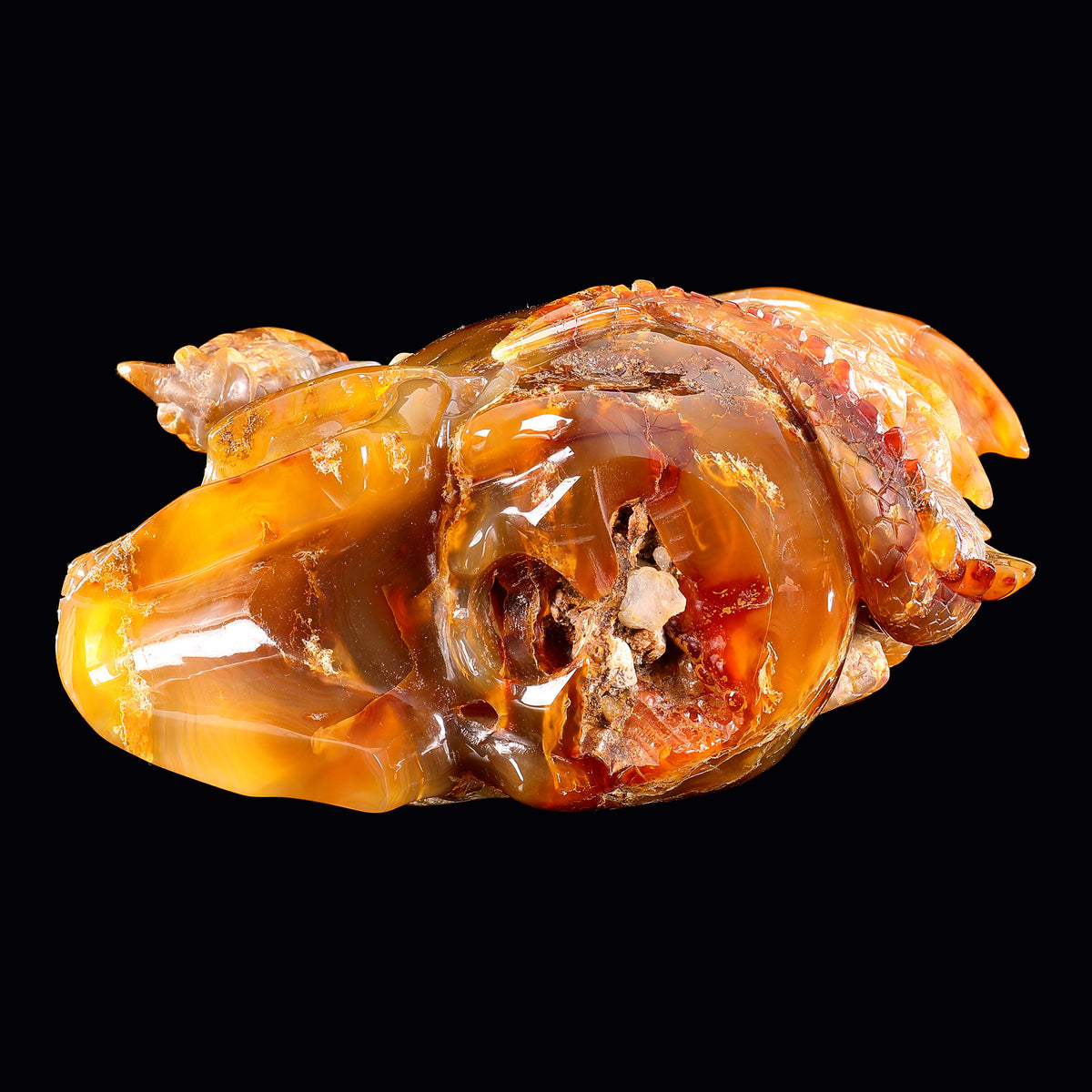 ‘The Red King’ - Hand-Carved Carnelian Chalcedony Dragon and Skull · Specimen No. 27