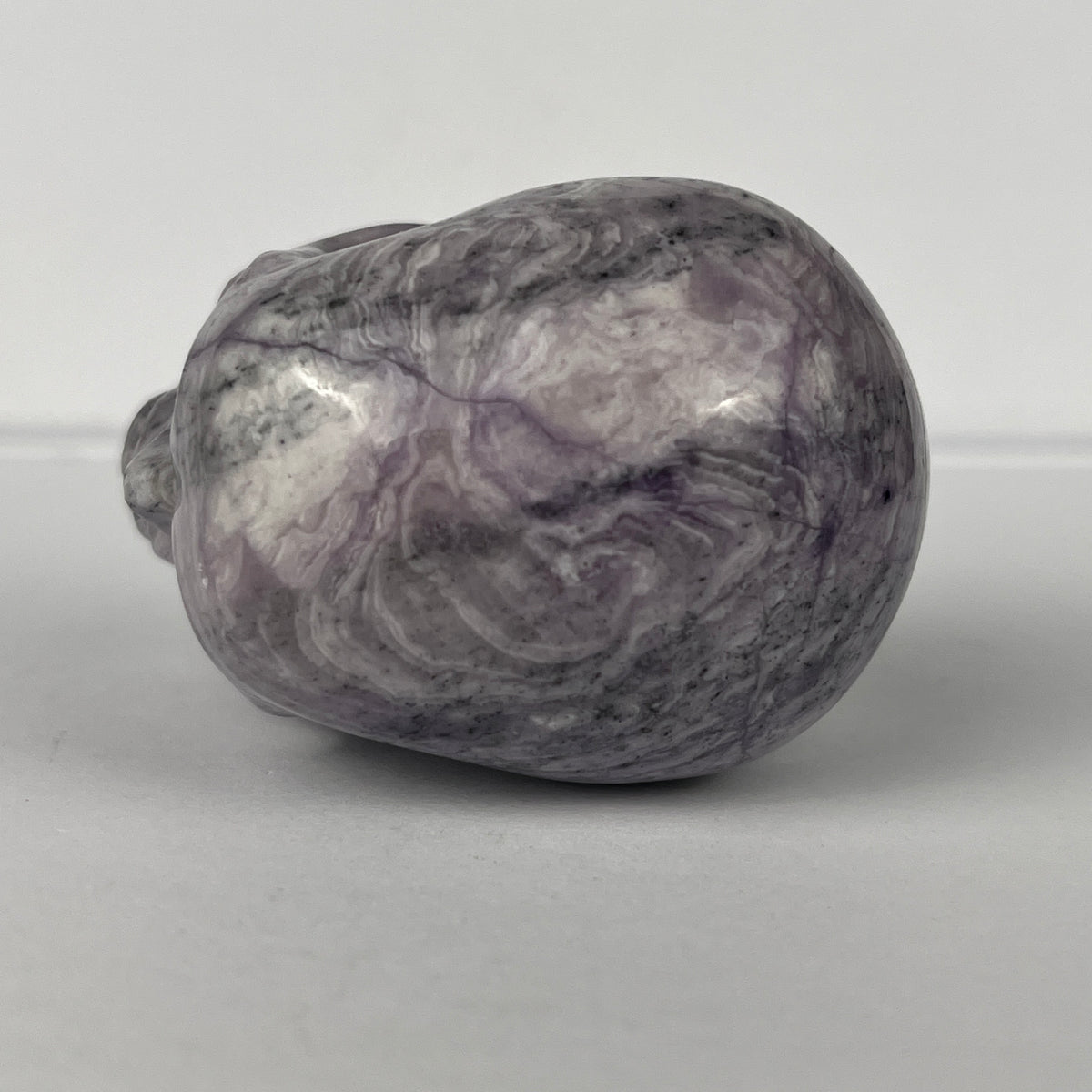 2" Purple Peacock Stone Crystal Skull - Pattern B