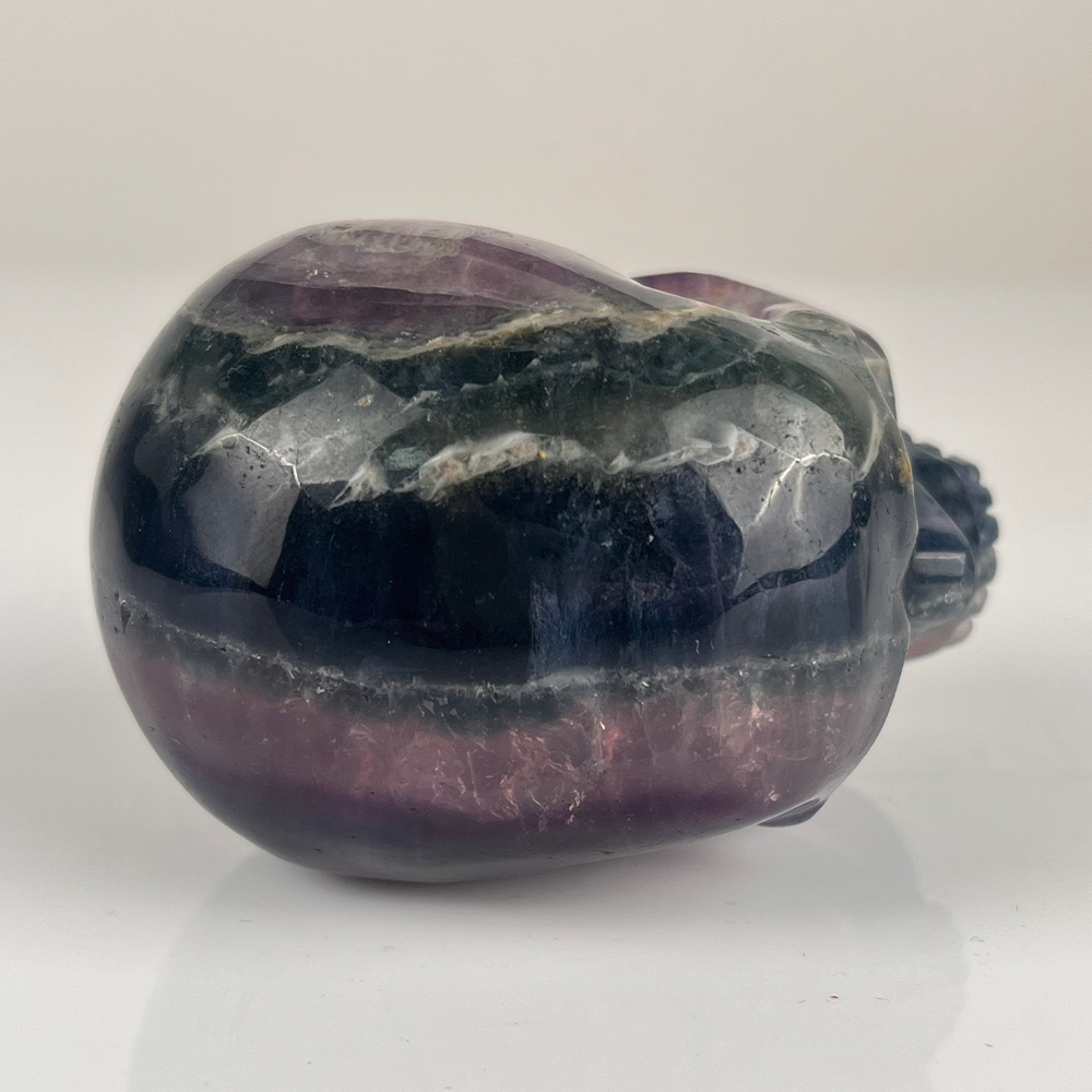 3 Inch Fluorite Crystal Skull – Hand Carved Natural Stone
